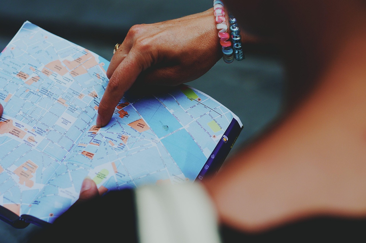 Navigation map displayed on a phone
